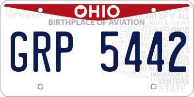 OH license plate GRP5442
