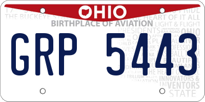 OH license plate GRP5443