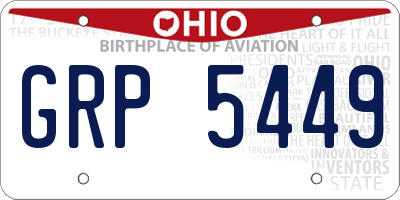 OH license plate GRP5449