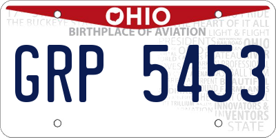 OH license plate GRP5453
