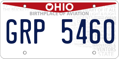 OH license plate GRP5460