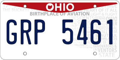 OH license plate GRP5461