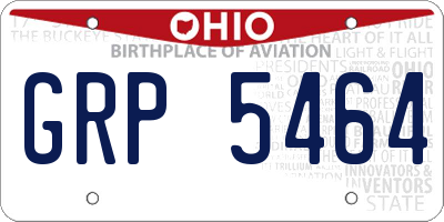 OH license plate GRP5464