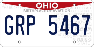 OH license plate GRP5467