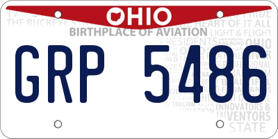 OH license plate GRP5486