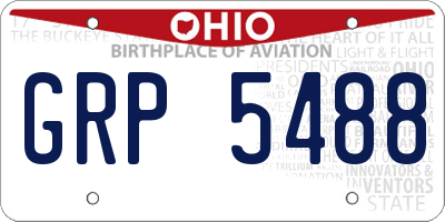 OH license plate GRP5488