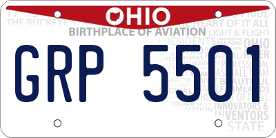 OH license plate GRP5501