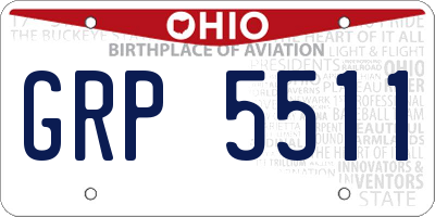 OH license plate GRP5511
