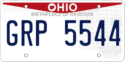 OH license plate GRP5544