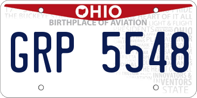OH license plate GRP5548