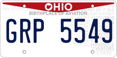 OH license plate GRP5549