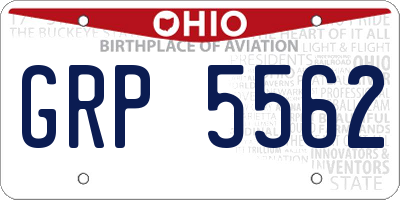 OH license plate GRP5562