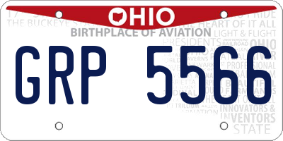 OH license plate GRP5566