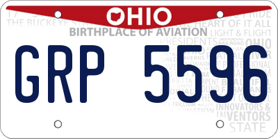 OH license plate GRP5596