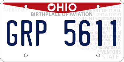 OH license plate GRP5611