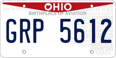 OH license plate GRP5612