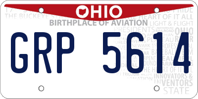 OH license plate GRP5614