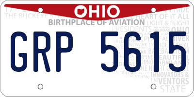OH license plate GRP5615