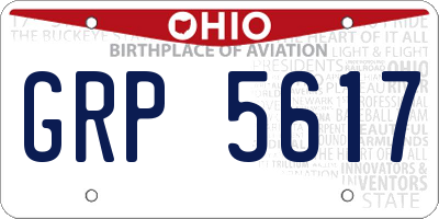 OH license plate GRP5617