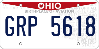 OH license plate GRP5618