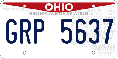 OH license plate GRP5637