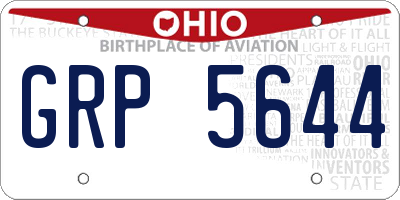 OH license plate GRP5644