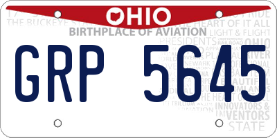 OH license plate GRP5645
