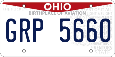 OH license plate GRP5660