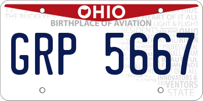 OH license plate GRP5667