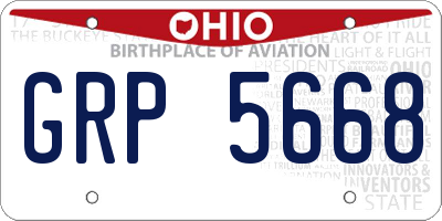 OH license plate GRP5668