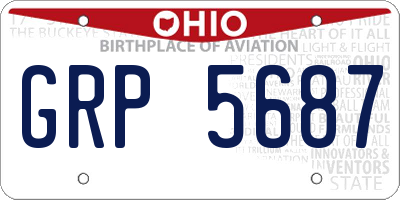 OH license plate GRP5687