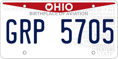 OH license plate GRP5705