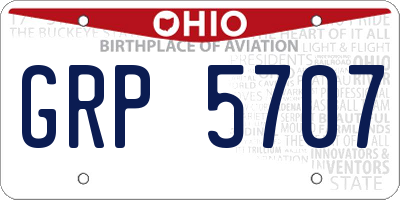 OH license plate GRP5707