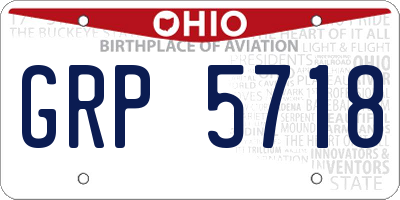 OH license plate GRP5718