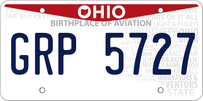 OH license plate GRP5727