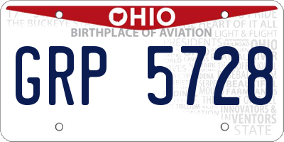 OH license plate GRP5728
