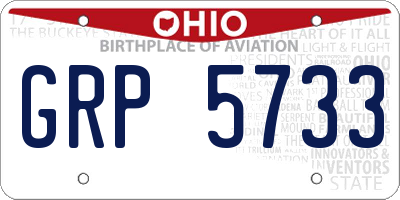 OH license plate GRP5733