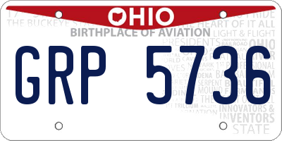 OH license plate GRP5736