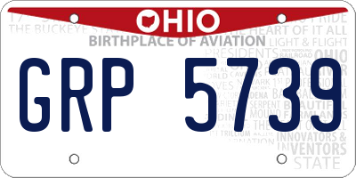 OH license plate GRP5739