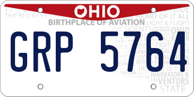 OH license plate GRP5764
