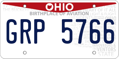OH license plate GRP5766