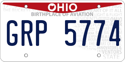 OH license plate GRP5774