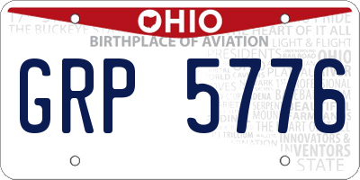 OH license plate GRP5776