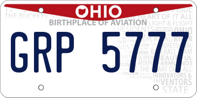 OH license plate GRP5777
