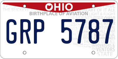 OH license plate GRP5787