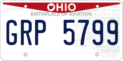 OH license plate GRP5799