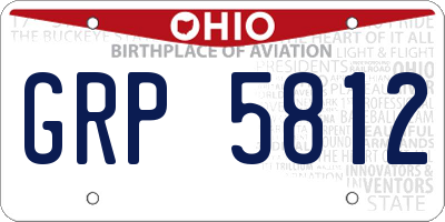 OH license plate GRP5812