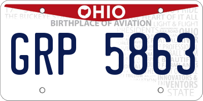 OH license plate GRP5863