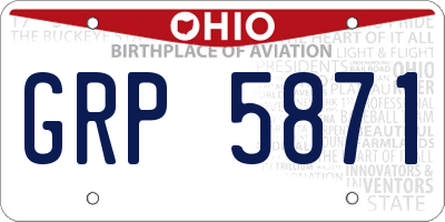 OH license plate GRP5871