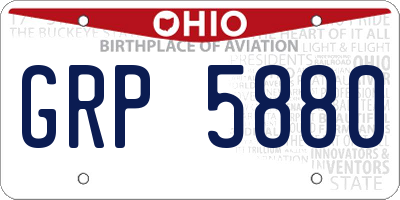 OH license plate GRP5880